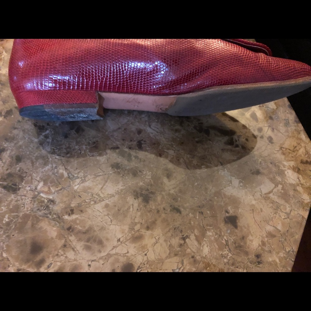 Chanel red lizard signature flats genuine - Picture 3 of 5